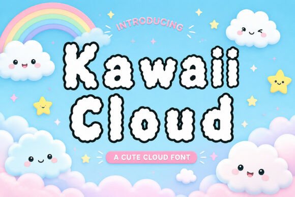Kawaii Cloud Font for Business Branding