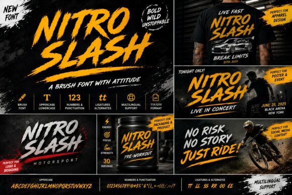 Nitro Slash Font for Bold Web Design