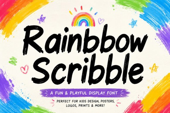 Rainbow Scribble Font for Web Design